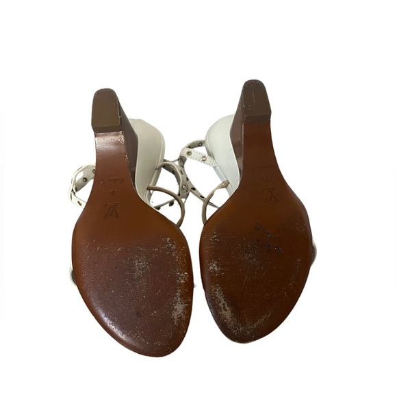 Louis Vuitton Leather Eyelet T-Strap Wedge Heels - Picture 10 of 14